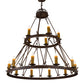 Meyda Lighting Lakeshore 54" 15-Light 2-Tier Antique Rust Chandelier With Amber Faux Candlelight