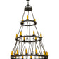 Meyda Lighting Lakeshore 54" 21-Light 3-Tier Coffee Bean Chandelier With Amber Faux Candlelight