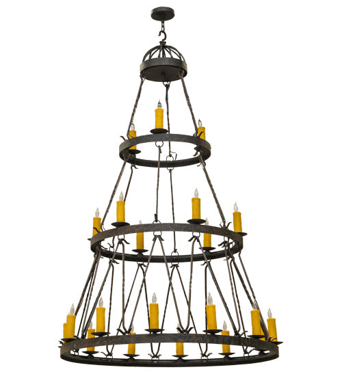 Meyda Lighting Lakeshore 54" 21-Light 3-Tier Coffee Bean Chandelier With Amber Faux Candlelight