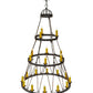 Meyda Lighting Lakeshore 54" 21-Light 3-Tier Coffee Bean Chandelier With Amber Faux Candlelight