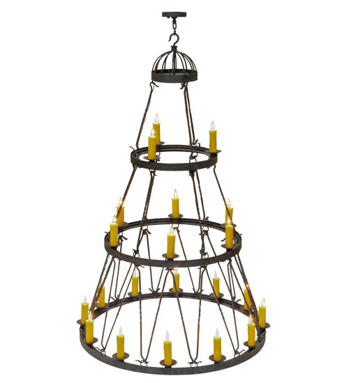 Meyda Lighting Lakeshore 54" 21-Light 3-Tier Coffee Bean Chandelier With Amber Faux Candlelight