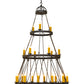 Meyda Lighting Lakeshore 54" 21-Light 3-Tier Coffee Bean Chandelier With Amber Faux Candlelight