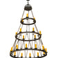 Meyda Lighting Lakeshore 54" 21-Light 3-Tier Coffee Bean Chandelier With Amber Faux Candlelight