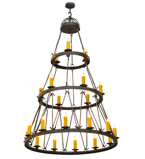 Meyda Lighting Lakeshore 54" 21-Light 3-Tier Coffee Bean Chandelier With Amber Faux Candlelight