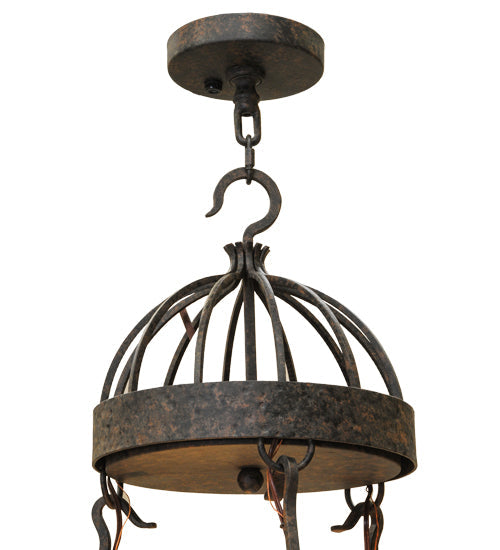 Meyda Lighting Lakeshore 54" 21-Light 3-Tier Coffee Bean Chandelier With Amber Faux Candlelight