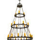 Meyda Lighting Lakeshore 54" 21-Light 3-Tier Coffee Bean Chandelier With Amber Faux Candlelight