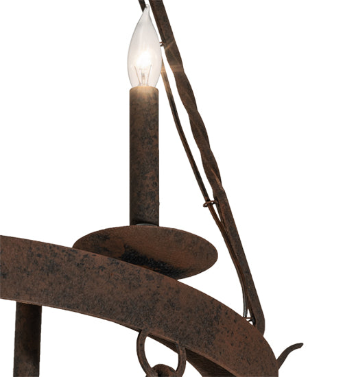 Meyda Lighting Lakeshore 54" 21-Light 3-Tier Distressed Chestnut Chandelier