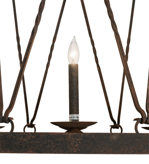 Meyda Lighting Lakeshore 54" 21-Light 3-Tier Distressed Chestnut Chandelier