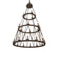 Meyda Lighting Lakeshore 54" 21-Light 3-Tier Distressed Chestnut Chandelier
