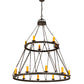 Meyda Lighting Lakeshore 62" 15-Light 2-Tier Wrought Iron Chandelier With Amber Faux Candlelight