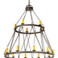 Meyda Lighting Lakeshore 62" 15-Light 2-Tier Wrought Iron Chandelier With Amber Faux Candlelight