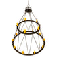 Meyda Lighting Lakeshore 62" 15-Light 2-Tier Wrought Iron Chandelier With Amber Faux Candlelight