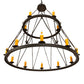 Meyda Lighting Lakeshore 62" 15-Light 2-Tier Wrought Iron Chandelier With Amber Faux Candlelight