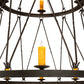 Meyda Lighting Lakeshore 62" 15-Light 2-Tier Wrought Iron Chandelier With Amber Faux Candlelight