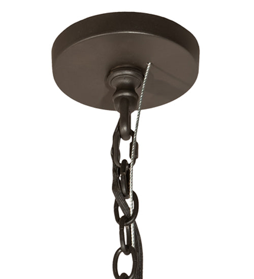 Meyda Lighting Lakeshore 62" 15-Light 2-Tier Wrought Iron Chandelier With Amber Faux Candlelight