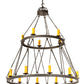 Meyda Lighting Lakeshore 62" 15-Light 2-Tier Wrought Iron Chandelier With Amber Faux Candlelight