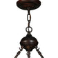 Meyda Lighting Lamella 20" 3-Light Mahogany Bronze Inverted Pendant Light With Multi-Colored Shade Glass