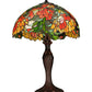 Meyda Lighting Lamella 23" 2-Light Mahogany Bronze Table Lamp With Multi-Colored Shade Glass