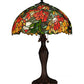 Meyda Lighting Lamella 23" 2-Light Mahogany Bronze Table Lamp With Multi-Colored Shade Glass