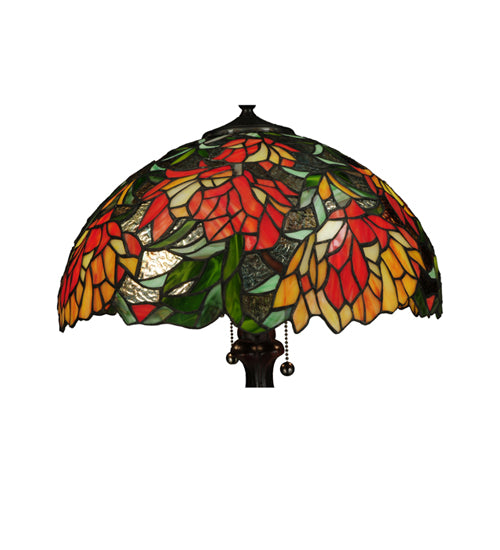 Meyda Lighting Lamella 23" 2-Light Mahogany Bronze Table Lamp With Multi-Colored Shade Glass