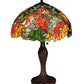 Meyda Lighting Lamella 23" 2-Light Mahogany Bronze Table Lamp With Multi-Colored Shade Glass