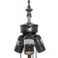 Meyda Lighting Lamella 23" 3-Light Mahogany Bronze Table Lamp With Multi-Colored Shade Glass