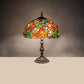 Meyda Lighting Lamella 23" 3-Light Mahogany Bronze Table Lamp With Multi-Colored Shade Glass