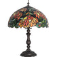 Meyda Lighting Lamella 23" 3-Light Mahogany Bronze Table Lamp With Multi-Colored Shade Glass