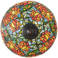 Meyda Lighting Lamella 23" 3-Light Mahogany Bronze Table Lamp With Multi-Colored Shade Glass