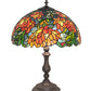 Meyda Lighting Lamella 23" 3-Light Mahogany Bronze Table Lamp With Multi-Colored Shade Glass
