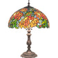 Meyda Lighting Lamella 23" 3-Light Mahogany Bronze Table Lamp With Multi-Colored Shade Glass
