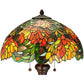 Meyda Lighting Lamella 25" 2-Light Mahogany Bronze Table Lamp With Green and Coral Shade Glass