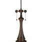Meyda Lighting Lamella 25" 2-Light Mahogany Bronze Table Lamp With Green and Coral Shade Glass