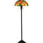 Meyda Lighting Lamella 66" 3-Light Mahogany Bronze Floor Lamp With Multi-Colored Shade Glass