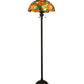 Meyda Lighting Lamella 66" 3-Light Mahogany Bronze Floor Lamp With Multi-Colored Shade Glass