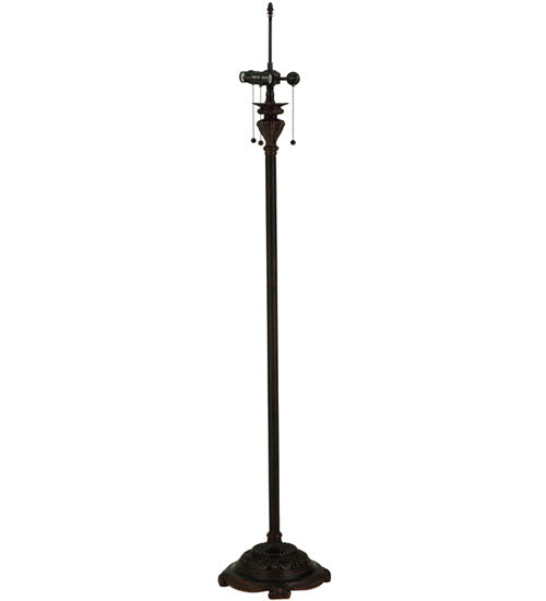 Meyda Lighting Lamella 66" 3-Light Mahogany Bronze Floor Lamp With Multi-Colored Shade Glass