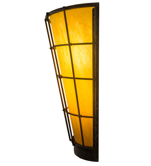 Meyda Lighting Lanai 249449 28" 3-Light Capri Wall Sconce With Amber Quartz Idalight Shade