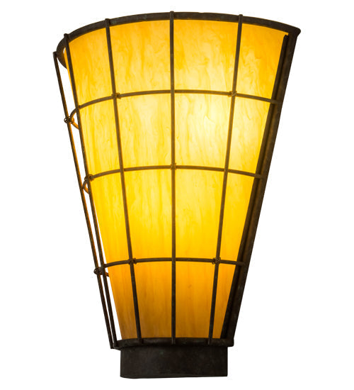 Meyda Lighting Lanai 28" 3-Light Capri Wall Sconce With Amber Quartz Idalight Shade Glass