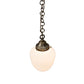 Meyda Lighting Lancaster 8" Antique Nickel Pendant Light With White Shade Glass