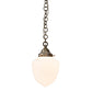 Meyda Lighting Lancaster 8" Antique Nickel Pendant Light With White Shade Glass