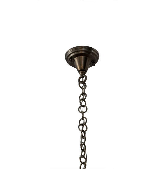Meyda Lighting Lancaster 8" Antique Nickel Pendant Light With White Shade Glass