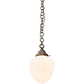 Meyda Lighting Lancaster 8" Antique Nickel Pendant Light With White Shade Glass