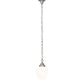 Meyda Lighting Lancaster 8" Nickel Pendant Light With White Shade Glass