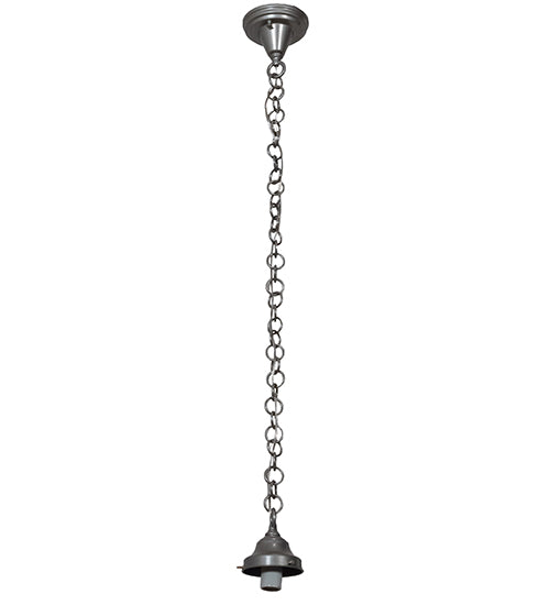 Meyda Lighting Lancaster 8" Nickel Pendant Light With White Shade Glass