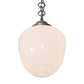 Meyda Lighting Lancaster 8" Nickel Pendant Light With White Shade Glass