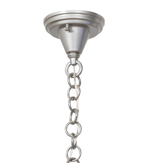 Meyda Lighting Lancaster 8" Nickel Pendant Light With White Shade Glass