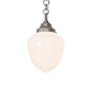 Meyda Lighting Lancaster 8" Nickel Pendant Light With White Shade Glass