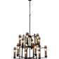 Meyda Lighting Landon 44" 12-Light Bronze Chandelier With Clear Shade Glass