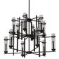Meyda Lighting Landon 44" 12-Light Bronze Chandelier With Clear Shade Glass