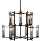 Meyda Lighting Landon 44" 12-Light Bronze Chandelier With Clear Shade Glass